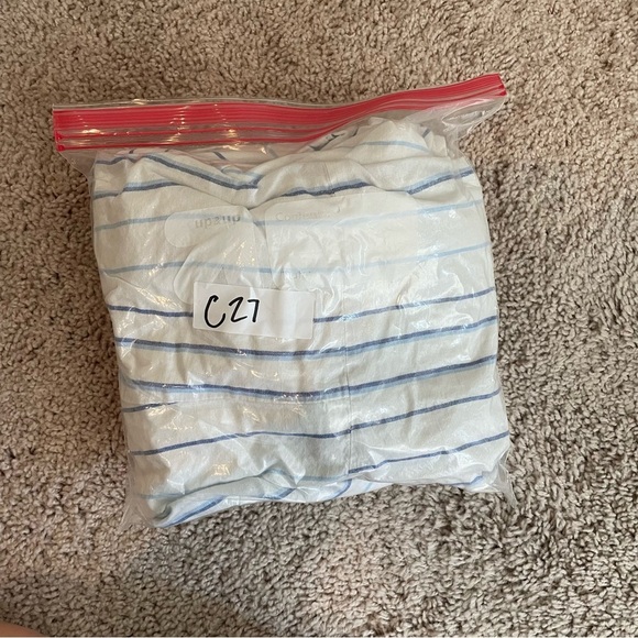 Talbots Tiered Linen Maxi Dress With Light Blue Stripes - Picture 14 of 14